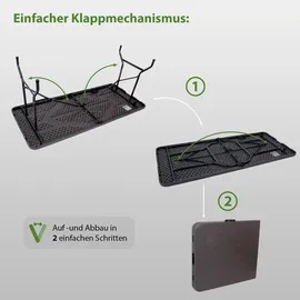 Trutzholm Buffettisch Klapptisch 180 x 75 x 74 cm grau