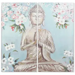 Bild DKD Home Decor CU-181694 Leinwand Buddha Orientalisch (140 x 3 x 140 cm) (2 pcs)
