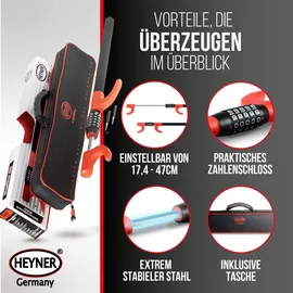 Heyner HEYNER® Lenkradsperre Zahlenschloss Diebstahlsicherung für PKW extra lang