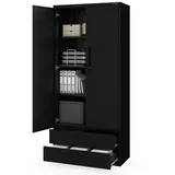 Jan Nowak MEGAN Aktenschrank 195 x 90 x 40 cm Schwarz