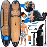 Bluemarina SUP Board Ariki, Stand Up Paddle aufblasbar mit Paddel, Pumpe, Rucksack, 5J Garantie (325x86x15cm / 10'8", Black Yacht)