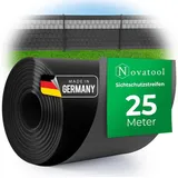 Novatool Sichtschutzstreifen 25 m anthrazit grau PVC 10 St.