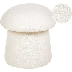 Pouf TIOGA Bouclé Cremeweiß 45 cm 45 cm 36 cm
