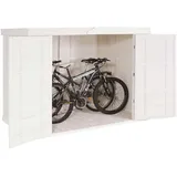 Mendler 2er-Fahrradgarage HWC-H63b, Fahrradbox Geräteschuppen Gerätehaus, abschließbar MVG-Zertifiziert 155x205x107cm - weiß