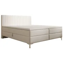 luxusbetten24 Boxspringbett Leona Kunstleder mit Stauraum Weiß - 140x200 - inkl. Topper - Luxusbetten24 - 2 Jahre Gewährleistung - mind. 14 Tage Rückgaberecht - Weiß - 140x200