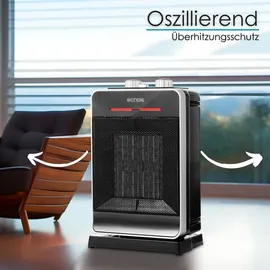 Echos Keramik Heizlüfter | Elektroheizkörper | 3 einstellbare Stufen | Oszillationsfunktion | 2000 Watt