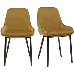 Stühle aus bronzefarbenem Samt (2er-Set) HOLO