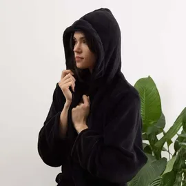 Lumaland Luxury Mikrofaser Bademantel mit Kapuze für Damen und Herren - Größe XXL