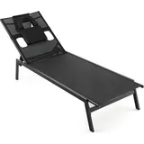Costway Sonnenliege 63 x 98 x 163 cm Schwarz