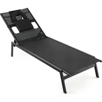 Costway Sonnenliege 63 x 98 x 163 cm Schwarz