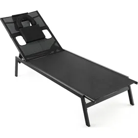 Costway Sonnenliege 63 x 98 x 163 cm Schwarz