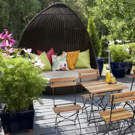 Relaxdays Gartenstuhl 84 x 42 x 44 cm naturfarben 4 St.