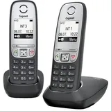 Gigaset A415 DUO, 2 Schnurlose DECT-Telefone, Freisprechfunktion, Kurzwahltasten, Einfacher Bedienung, Telefonbuch mit 100 Einträgen, Kontrastreiches Grafik Display und leichter Bedienung, schwarz