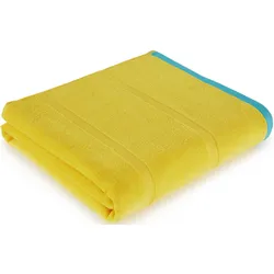 Strandtuch S.OLIVER "s. Oliver Strandtuch", bunt (gelb, türkis), B:90cm L:180cm, Walkfrottier, Walkfrottier, Handtücher (Packung), leichte Qualität