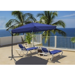 GARDEN PLEASURE Ampelschirm, Format: 300 cm cm, sechseckig, abknickbar - blau