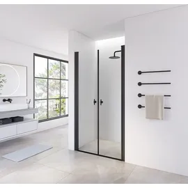 Home Deluxe LAVEA Duschtür rechts 110 x 195 cm Klarglas Schwarz