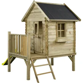 Swingking Spielhaus Camilla mit Rutsche 177 x 184 x 210 cm Natur/Gelb