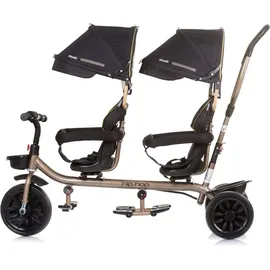 Chipolino Dreirad Hip Hop, zwei Kinder, bis 40 kg, Sitze 360° drehbar schwarz