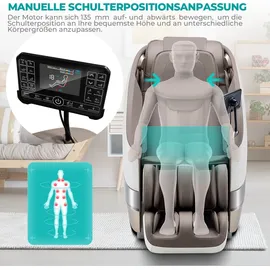 Naipo Aspria Massagesessel, Tai Chi Massagestuhl für Ganzkörpermassage mit Wärmetherapie, Meister für Nacken- und Schultermassage, für Zuhause, Hotels, Salons, Büros verwenden