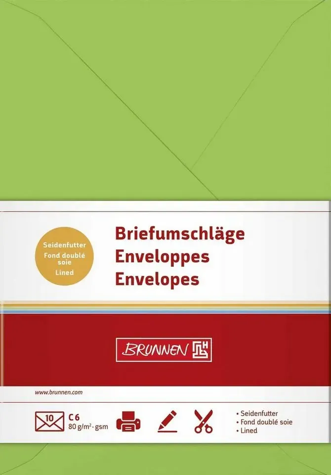 Preisvergleich Produktbild BRUNNEN Briefumschlag Briefumschläge C6 hellgrün 321105 grün