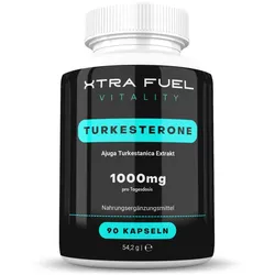 Turkesterone von XTRA FUEL | 90 Kapseln mit 1.000 mg Ajuga Turkestanica Extrakt je Dosis kaufen - Für Bodybuilding & Sport - Laborgeprüft in Deutschland und 100% natürlich - 90 Stk 90 St