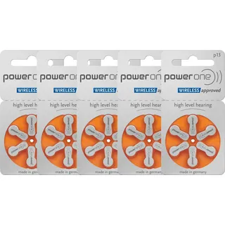 30 x Varta Power One Typ 13 Hörgerätebatterien 5 x 6er-Blister 1,45V Orange