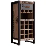 Massivmoebel24 Weinregal Mango 51x40x110 natur bedruckt Factory #35 | 2 Jahre Gewährleistung | mind. 14 Tage Rückgaberecht - Beige