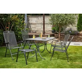 MWH Das Original MWH Gartentisch Savoy 145 x 90 cm Stahl Silber