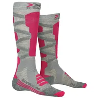 X-Socks Ski Silk Merino 4.0 Skisocken Damen 2 Paar Grau/Pink 41-42