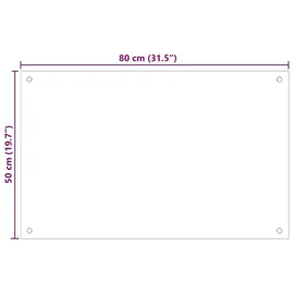 vidaXL Küchenrückwand Transparent 80×50 cm Hartglas