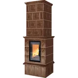 Kachelkamin Bella Rosa 13 Tür: schwarz - Kacheln: hellbraun - Rad. 30/57K - ECOplus