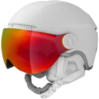 Etape Unisex-Adult Aspen PRO ski Helmet with Visor kask narciarski, biały mat, 59-61