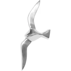 FineBuy Deko Möwe Metall Alu poliert Vogel Silber Design Tier Maritim Wohnzimmer modern