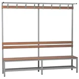 Gürkan Garderobenbank 200 x 189 x 40 cm grau / grau