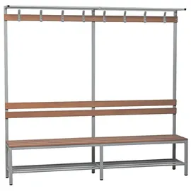 Gürkan Garderobenbank 200 x 189 x 40 cm grau / grau