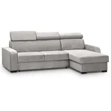 beautysofa Eckcouch Samt L-Form mit Schlaffunktion 2-Sitzer Beige