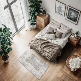 Tectake Vintage Designer Teppich Nadira Verschiedene Größen Abstraktes Verwaschenes Muster 60 x 110 cm 110 x 60 x 0 60 cm Beige Grau