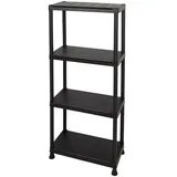 KETER Lagerregal Kunststoff 60 x 30 x 135 cm schwarz 4 Fachböden