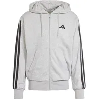 adidas Essentials 3-Streifen French Terry Fullzip Hoodie medium grey heather/black XS