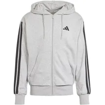 adidas Essentials 3-Streifen French Terry Fullzip Hoodie medium grey heather/black XS