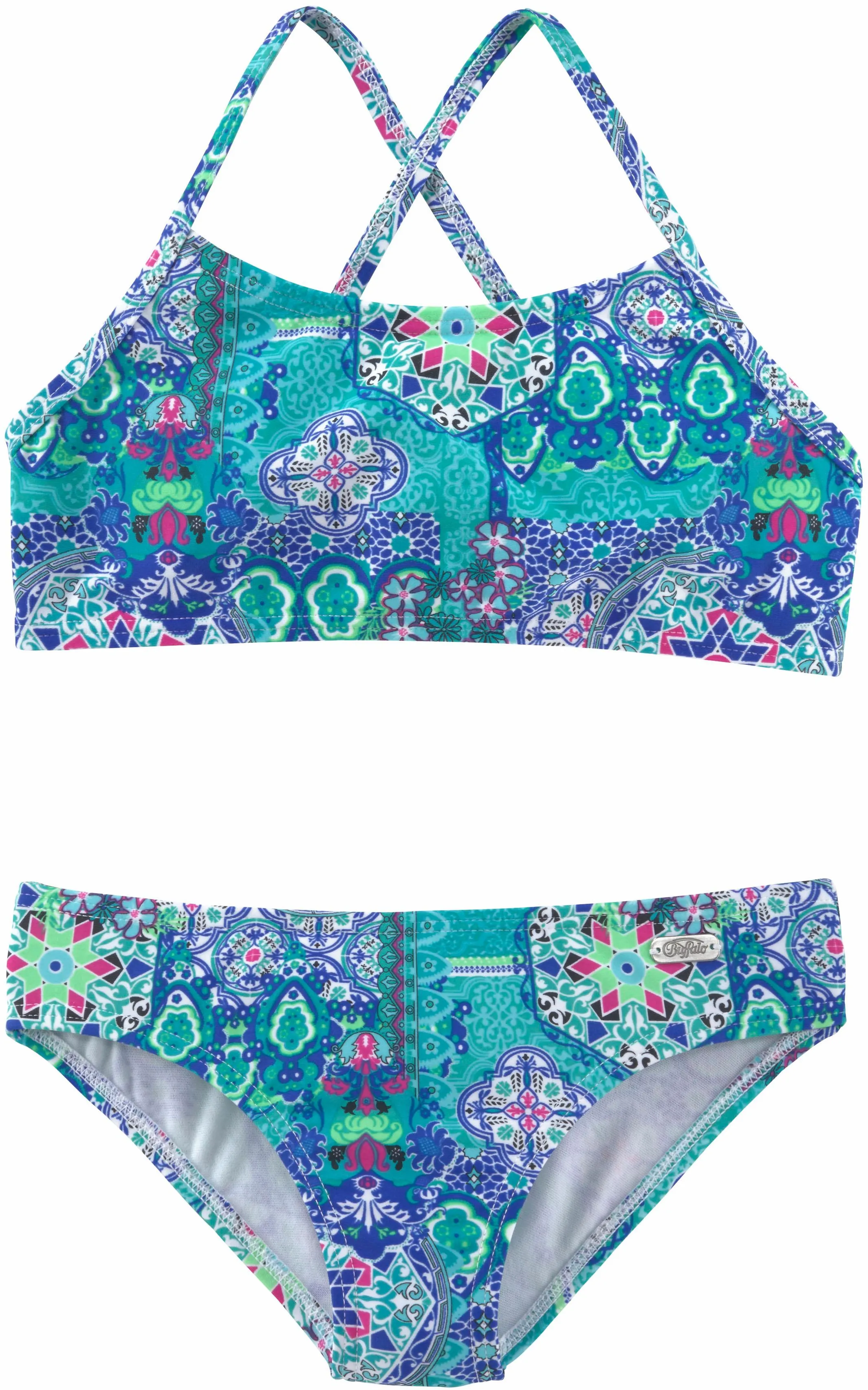 Buffalo Bustier-Bikini »Shari Kids«, mit verspieltem Print Buffalo türkis-bedruckt 158/164