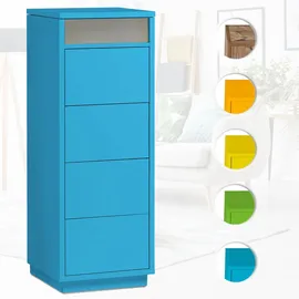 Aileenstore Kommode mit Schubkästen, Klapp-Deckel & Dokumenten-Ablage mit Glasfenster