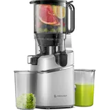 AMZCHEF Automatischer All-in-One Entsafter, 135MM Öffnung und 1,8L Entsafter für Gemüse und Obst, 250W Entsafter Slow Juicer Testsieger mit Dreifachem Filter - Silber