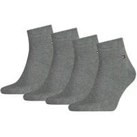 TOMMY HILFIGER Herren Quarter Socken, 4er Pack - Sneaker, Unifarben, 39-49 Grau 39-42