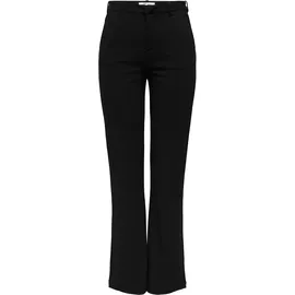 Only Anzughose "ONLRAFFY – Hose mit geradem Bein und Stretchkomfort", Damen, Gr. M (38), Länge 30, schwarz, Web, Obermaterial: 95% Polyester, 5% Elasthan, unifarben, gerade lang, Hosen Anzughose, Materialmix