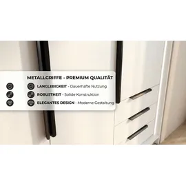 A&J MöbelLand Drehtürenschrank KLARI 200 x 215 x 59,5 cm Silberfarben