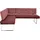 K+W Komfort & Wohnen "Giacomo II Esszimmerbank", rot (bordeaux, coral), B:207cm H:91cm T:65cm, Sitzbänke, Eckbank, Flachstahlkufe in edelstahlfarbig lackiert, Rücken und Sitz gesteppt