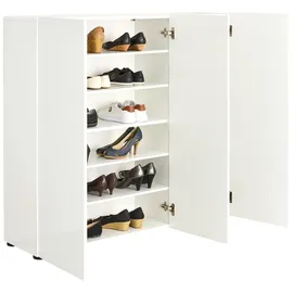 home24 Mister Bianco 120 x 115 x 34 cm hochglänzend weiß / weiß