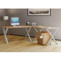 VCM Holz Schreibtisch Eckschreibtisch schlicht 160x130 Form links oder