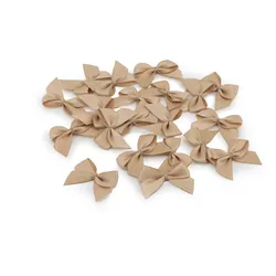 Creativery 20 Satinschleifen 25x30mm Kleine Geschenkschleifen Dekoschleifen Aufnäher Sand Beige